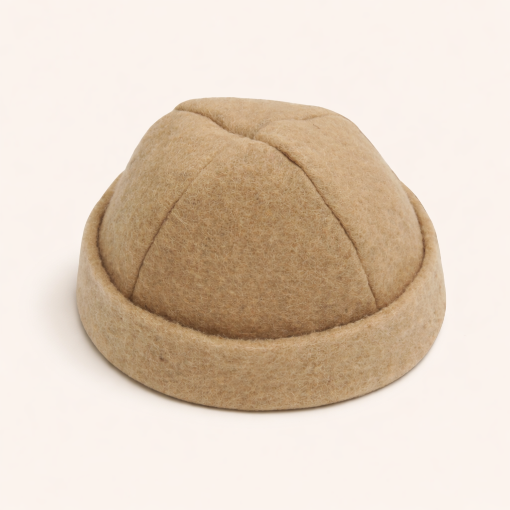Merdø sauna hat in beige 100% Norwegian wool from Løyly